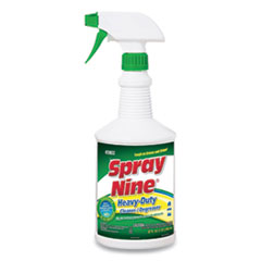Spray Nine® Heavy Duty Cleaner/Degreaser/Disinfectant, Citrus Scent, 32 oz Bottle, 1 Trigger Sprayer per Carton, 12 Bottles/Carton