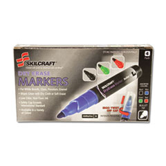 7520013837950, SKILCRAFT Dry Erase Marker, Medium Bullet Tip, Assorted Colors, 4/Set