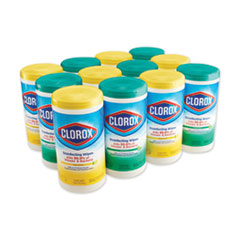 Clorox® Disinfecting Wipes, 7 x 8, Fresh Scent/Citrus Blend, 75/Can, 2 Cans/PK, 6 PK/CT