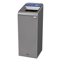 Rubbermaid® Commercial Configure Indoor Recycling Waste Receptacle, 15 gal, Gray, Mixed Recycling