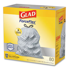 Glad ForceFlex Tall Kitchen Drawstring Trash Bags - CLO70427 