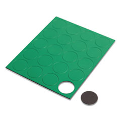 U Brands Heavy-Duty Board Magnets, Circles, Green, 0.75" Diameter, 20/Pack