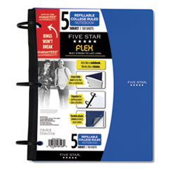 Five Star® FLEX Notebook, 5-Subject, Medium/College Rule, Randomly Assorted Cover Color, (150) 11 x 8.5 Sheets