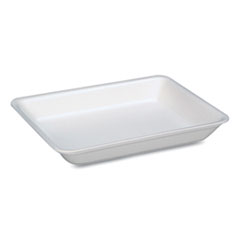 Pactiv Evergreen Supermarket Tray, #4D, 8.63 x 6.56 x 1.27. White, Foam, 400/Carton