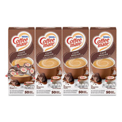 Coffee mate® Liquid Coffee Creamer, Cafe Mocha, 0.38 oz Mini Cups, 50/Box, 4 Boxes/Carton, 200 Total/Carton