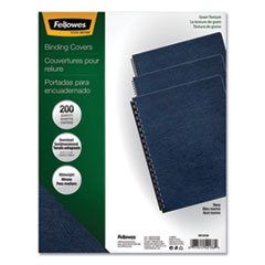 Fellowes® Expressions Classic Grain Texture Presentation Covers for Binding Systems, Navy, 11.25 x 8.75, Unpunched, 200/Pack