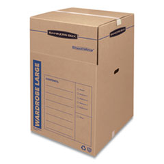 Bankers Box® SmoothMove Wardrobe Box, Regular Slotted Container (RSC), 24" x 24" x 40", Brown Kraft/Blue, 3/Carton