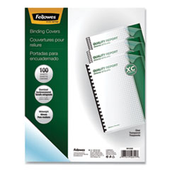 Fellowes® Crystals Transparent Presentation Covers for Binding Systems, Clear, with Round Corners, 11.25 x 8.75, Unpunched, 100/Pack