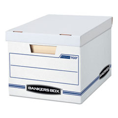 Bankers Box® STOR/FILE Basic-Duty Storage Boxes, Letter/Legal Files, 12" x 16.25" x 10.5", White, 20/Carton
