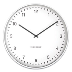 Union & Scale™ Essentials Contemporary Round Wall Clock, 15" Overall Diameter, White Case, 1 AA (sold separately)