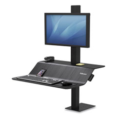 Fellowes® Lotus VE Sit-Stand Workstation, 29" x 28.5" x 27.5" to 42.5", Black