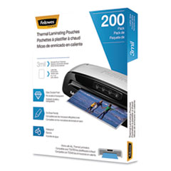 Fellowes® Laminating Pouches, 3 mil, 9" x 11.5", Gloss Clear, 200/Pack