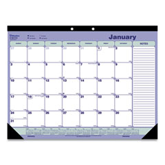 Blueline® Monthly Desk Pad Calendar, 21.25 x 16, White/Blue/Green Sheets, Black Binding, Black Corners, 12-Month (Jan to Dec): 2022