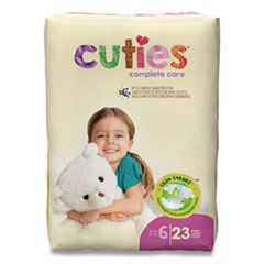 Cuties® Premium Jumbo Diapers, Size 6, 35 lbs and Up, 92/Carton