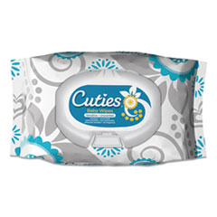 Cuties® Premium Wipes, Unscented, White, 72 Wipes/Pack, 12 Packs/Carton