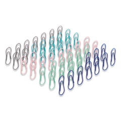 Poppin Specialty Paper Clips, Standard, Vinyl-Coated, Assorted Colors, 50/Box