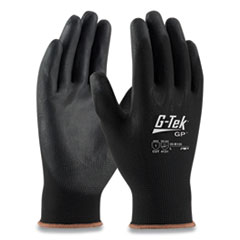 G-Tek® GP Polyurethane-Coated Nylon Gloves, Large, Black, 12 Pairs