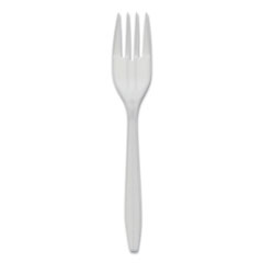 Pactiv Evergreen Fieldware Polypropylene Cutlery, Fork, Mediumweight, White, 1,000/Carton