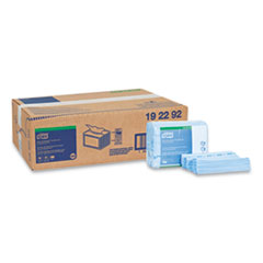 Tork® Small Pack Foodservice Cloth, 1-Ply, 11.75 x 14.75, Unscented, Blue with Blue Stripe, 50/Poly Pack, 4 Packs/Carton