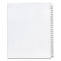 Avery® Preprinted Legal Exhibit Side Tab Index Dividers, Allstate Style, 25-Tab, 101 to 125, 11 x 8.5, White, 1 Set, (1705)