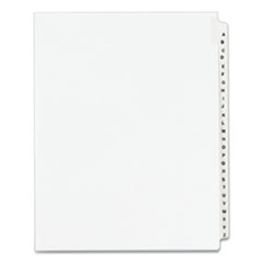 Preprinted Legal Exhibit Side Tab Index Dividers, Avery Style, 26-Tab, A to Z, 11 x 8.5, White, 1 Set, (1400)