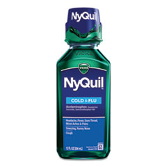 Vicks® NyQuil Cold and Flu Nighttime Liquid, 12 oz Bottle