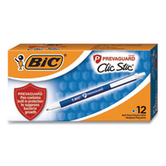BIC® PrevaGuard Ballpoint Pen, Retractable, Medium 1 mm, Blue Ink, Blue Barrel