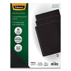 Fellowes® Executive Leather-Like Presentation Cover, Black, 11.25 x 8.75, Unpunched, 50/Pack