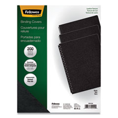 Fellowes® Executive Leather-Like Presentation Cover, Black, 11.25 x 8.75, Unpunched, 200/Pack