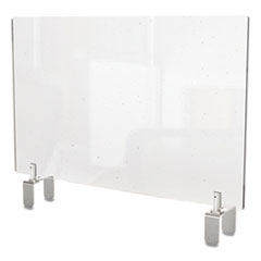 Clear Partition Extender with Attached Clamp, 29 x 3.88 x 18, Thermoplastic Sheeting