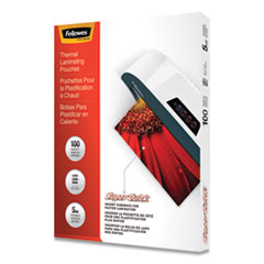 Fellowes® Laminating Pouches, 5 mil, 9" x 11", Gloss Clear, 100/Pack