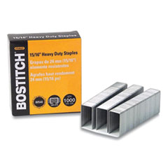 Bostitch® Heavy-Duty Premium Staples, 0.94" Leg, 0.5" Crown, Carbon Steel, 1,000/Box