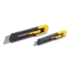 Stanley® Two-Pack Quick Point Snap Off Blade Utility Knife, 9 mm and 18 mm, Yellow/Black