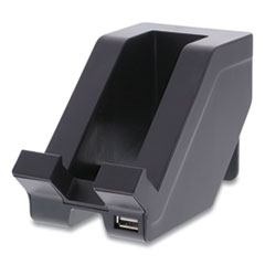 Bostitch® Konnect Plastic Phone Dock with USB Port, For Use with Phones and Tablets, 3 x 3.5 x 5, Black