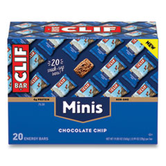CLIF® Bar Energy Bar, Mini Chocolate Chip, 0.99 oz Bar, 20/Box