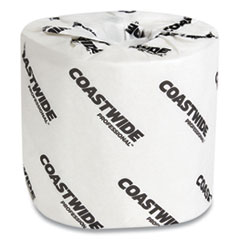 Coastwide Professional™ Two-Ply Standard Toilet Paper, Septic Safe, White, 3.5 x 4.3, 500 Sheets/Roll, 96 Rolls/Carton