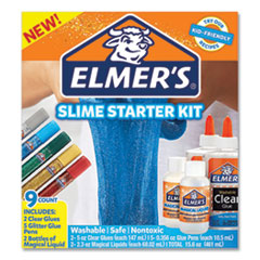 Elmer's® Slime Starter Pack, Two 5 oz. School Glues, Five 0.36 oz. Glitter Glue Pens Two 2.3 oz Magical Liquid Bottles