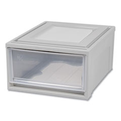 IRIS Stackable Storage Drawer, 7.75 gal, 15.75" x 19.62" x 9", Gray/Translucent Frost