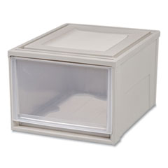 IRIS Stackable Storage Drawer, 10.85 gal, 15.75" x 19.62" x 11.5", Gray/Translucent Frost