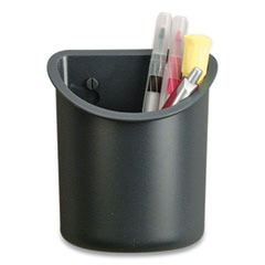Officemate Verticalmate Plastic Pencil Cup, 4.25 x 4.25 x 5, Fabric Panel Mount, Gray
