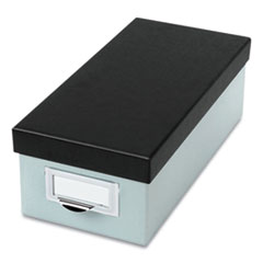 Oxford™ Index Card Storage Box, Holds 1,000 3 x 5 Cards, 5.5 x 11.5 x 3.88, Pressboard, Blue Fog/Black