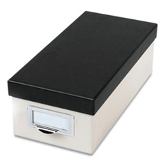Oxford™ Index Card Storage Box, Holds 1,000 3 x 5 Cards, 5.5 x 11.5 x 3.88, Pressboard, Marble White/Black