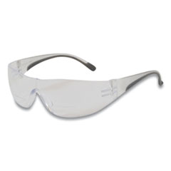 Bouton® Zenon Z12R Rimless Optical Eyewear with 2-Diopter Bifocal Reading-Glass Design, Scratch-Resistant, Clear Lens, Gray Frame
