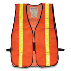 PIP Hook and Loop Safety Vest, One Size Fits Most, Hi-Viz Orange with Yellow Prismatic Tape
