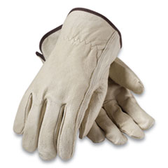 PIP Top-Grain Pigskin Leather Drivers Gloves, Economy Grade, Medium, Gray