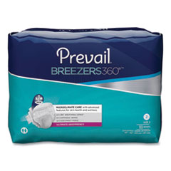 Prevail® Breezers360 Degree Briefs, Ultimate Absorbency, Size 2, 45" to 62" Waist, 72/Carton