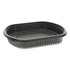 Pactiv Evergreen Clearview Micromax Microwavable Container, 36 oz, 9.38 x 8 x 1.5, Black, 250/Carton