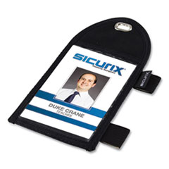 SICURIX® ID Neck Pouch with Pen Loop, Vertical, 4 x 2.75, Black