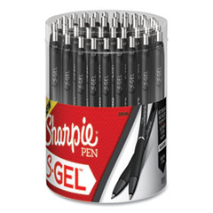 Sharpie® S-Gel™ S-Gel High-Performance Gel Pen, Retractable, Medium 0.7 mm, Black Ink, Black Barrel, 36/Pack