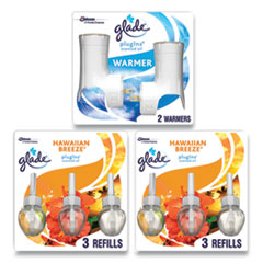 Glade® Plugin Scented Oil, Hawaiian Breeze, 0.67 oz, 2 Warmers and 6 Refills/Pack